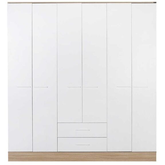 Εξάφυλλη Ντουλάπα Base Λευκό  206x224x52cm