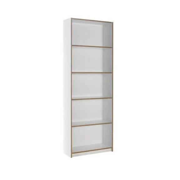 Βιβλιοθήκη Trendline Λευκό ματ με Φυσικό  64x182x26cm
