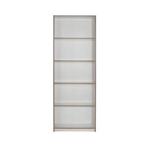 Βιβλιοθήκη Trendline Λευκό ματ με Φυσικό  64x182x26cm