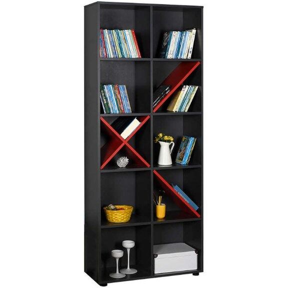 Βιβλιοθήκη Gaming Ανθρακί 75x188x30cm