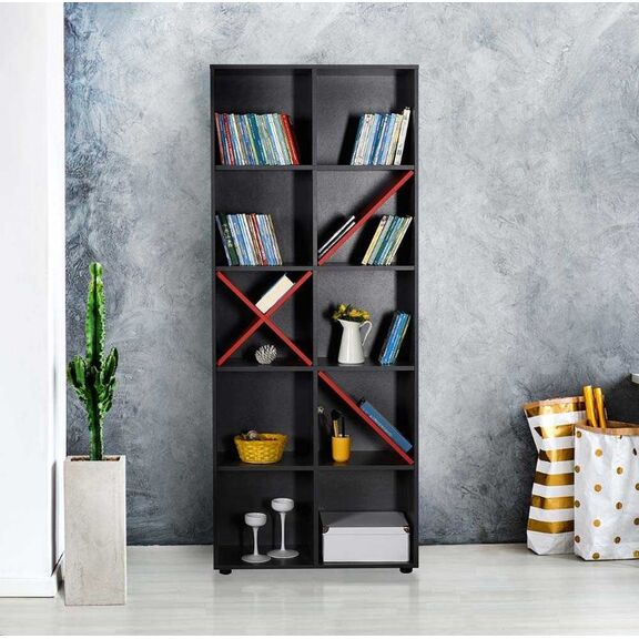 Βιβλιοθήκη Gaming Ανθρακί 75x188x30cm