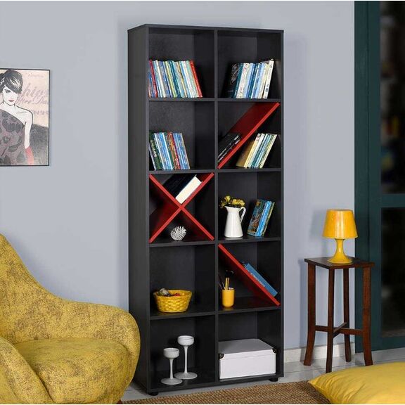 Βιβλιοθήκη Gaming Ανθρακί 75x188x30cm