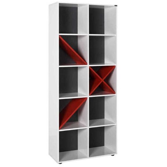 Βιβλιοθήκη Gaming Λευκή 75x188x30cm