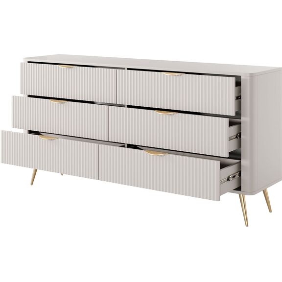 Συρταριέρα Lante Μπεζ 163x81x38cm