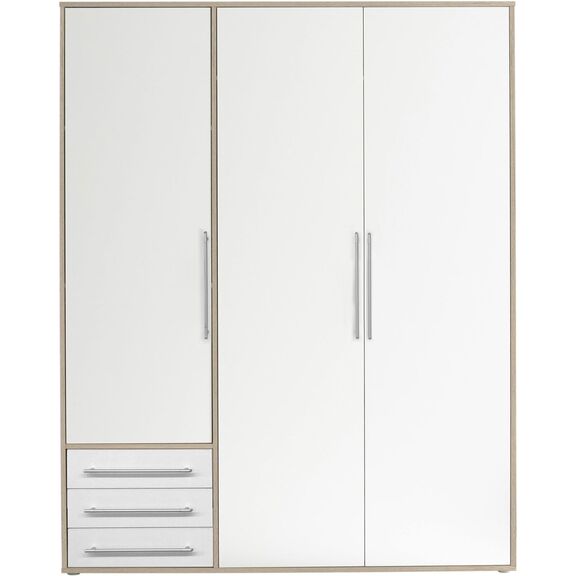 Ντουλάπα Lyss Λευκή+φυσικό Sanremo 155x194x58cm