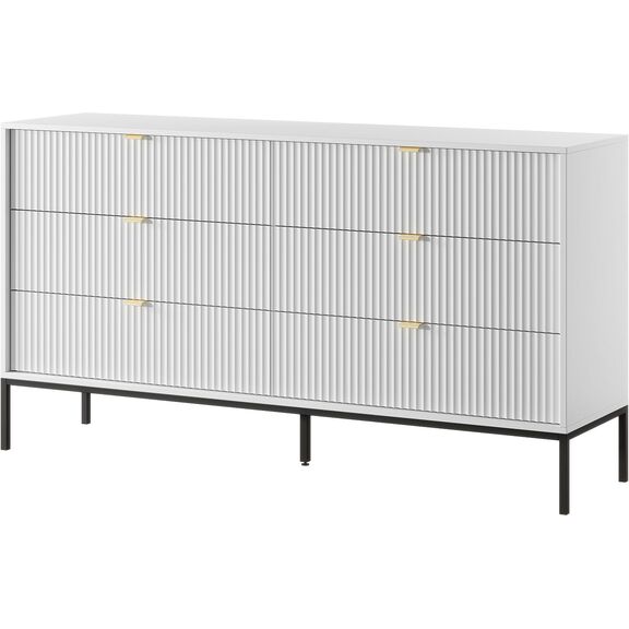 Συρταριέρα Nova Χρώμα Λευκό με 6 Συρτάρια 154x91x39cm