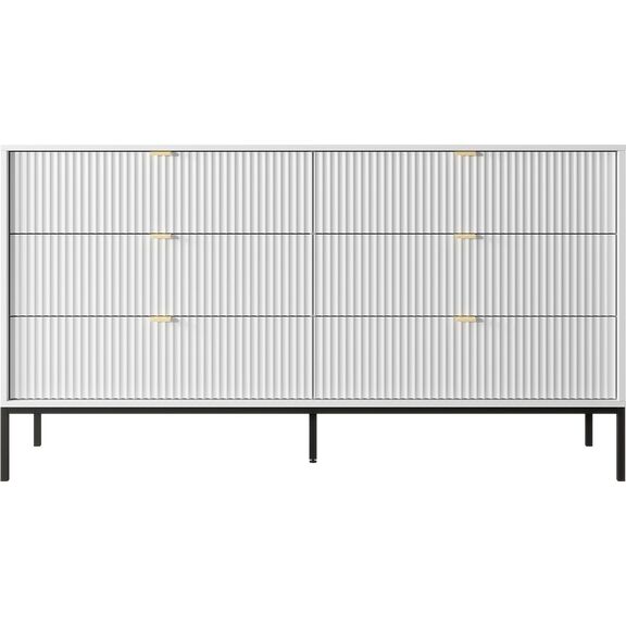 Συρταριέρα Nova Χρώμα Λευκό με 6 Συρτάρια 154x91x39cm