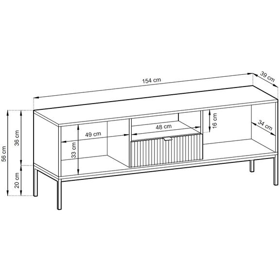 Έπιπλο Τηλεόρασης Nova Πράσινο + Χρυσό 154x39x56cm