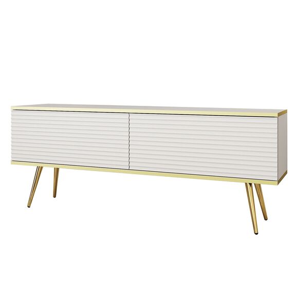 Έπιπλο Τηλεόρασης Oro_mdf Λευκό + Χρυσό 135x53x32cm