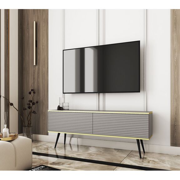 Έπιπλο Τηλεόρασης Oro_mdf Γκρι 135x53x32cm