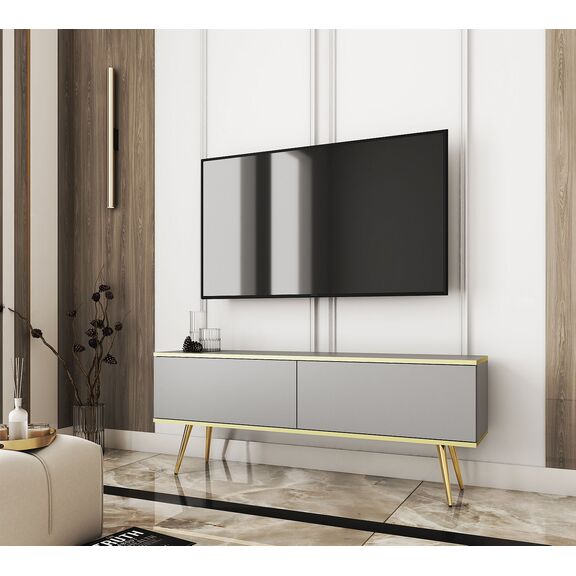 Έπιπλο Τηλεόρασης oro  Γκρι + Χρυσό  135x53x32cm