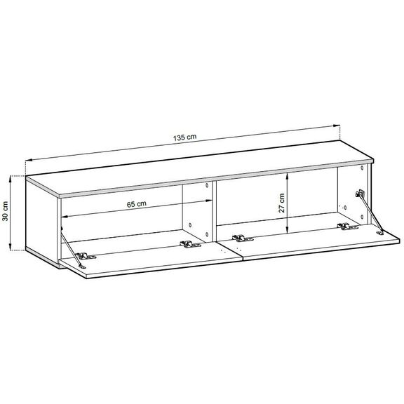 Κρεμαστό Έπιπλο Τηλεόρασης oro Μπεζ 135x30x32cm