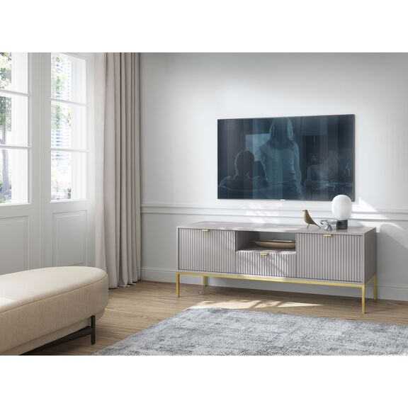 Έπιπλο Τηλεόρασης Nova Γκρι + Χρυσό 154x39x56cm