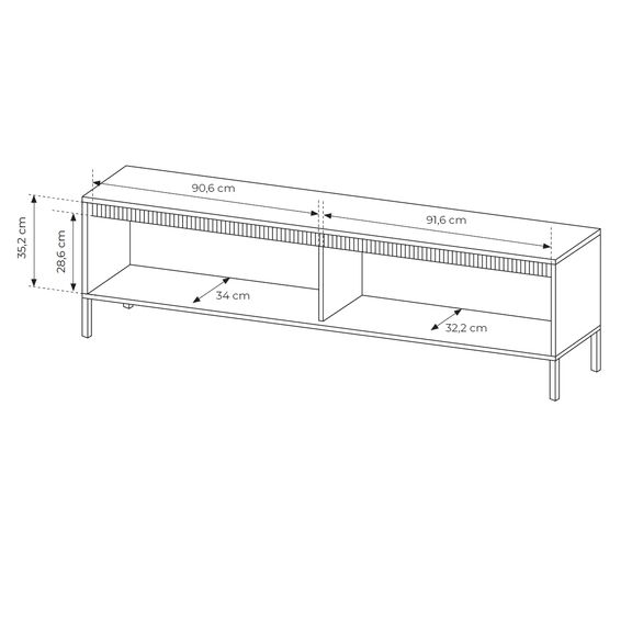 Έπιπλο Τηλεόρασης Senso Ανθρακί 187x54x40cm