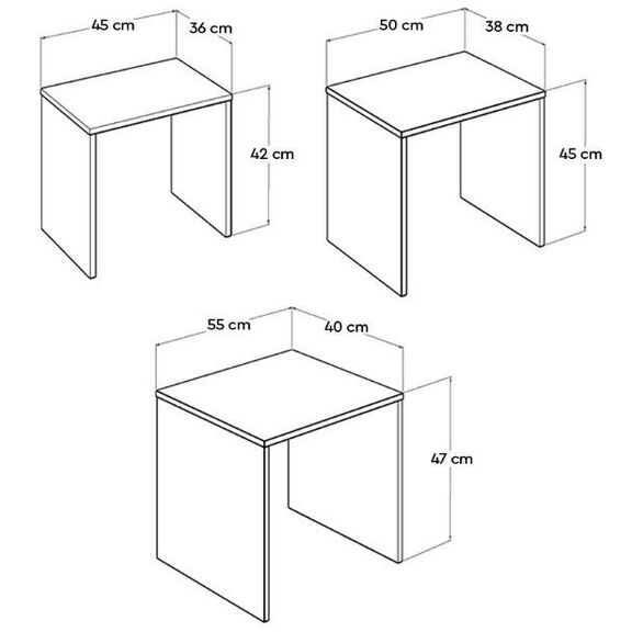 Σετ Τραπεζάκια Ζιγκον Κιτρινοπράσινο 55x47x40cm