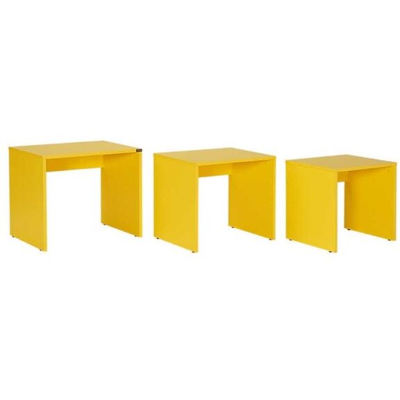 Σετ Τραπεζάκια Ζιγκον Κιτρινο 55x47x40cm