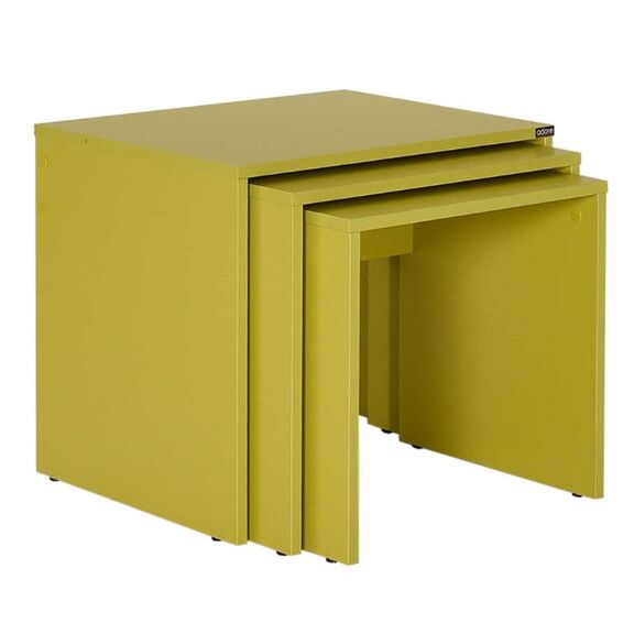 Σετ Τραπεζάκια Ζιγκον Κιτρινοπράσινο 55x47x40cm