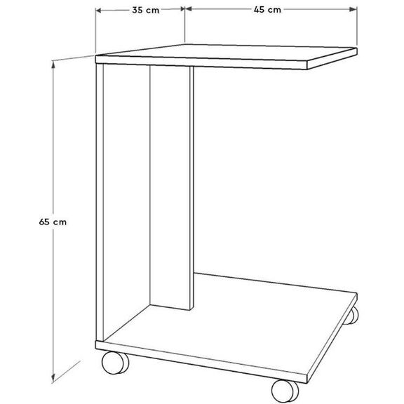 Βοηθητικό Τραπεζάκι c Shape μωβ 35x65x45cm
