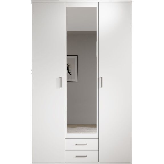 Ντουλάπα Karl με Καθρέπτη Λευκή 120x196x54cm