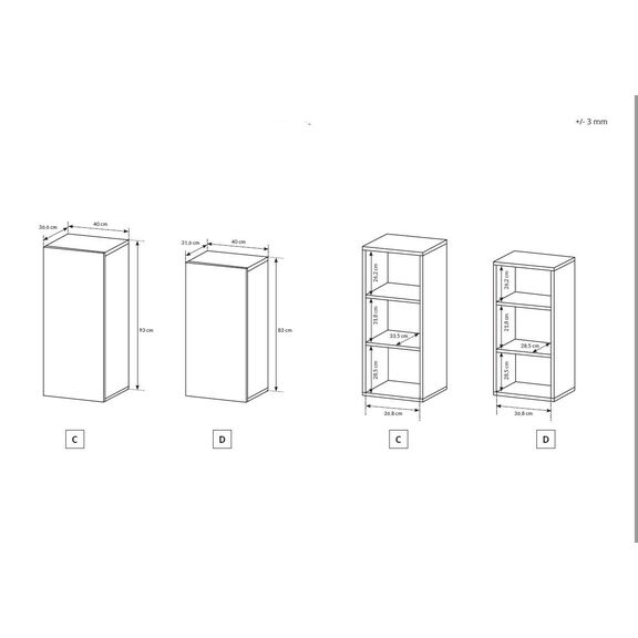 Σύνθεση 3d: Λευκό  + Golden Craft   300x180x45cm
