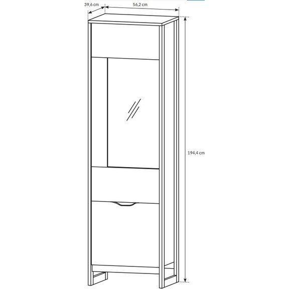 Βιτρίνα Arden: Sand Gragne+matera 56,2x194,4x39,6cm