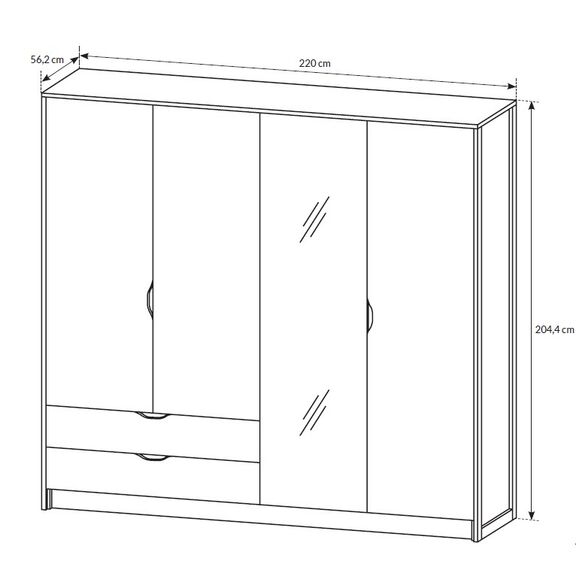 Ντουλάπα Arden Sand Gragne+matera 220x205cm