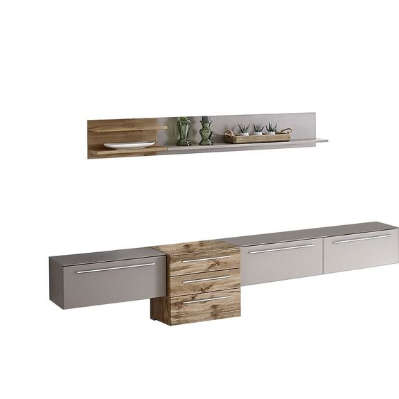 Σύνθεση Τοίχου Binz-2 Γραφίτης+βασάλτης 300x206x43-37cm