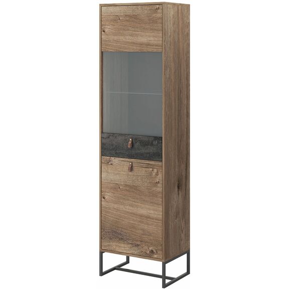 Βιτρίνα Dark Χρώμα Βελανιδιά+black Stone 53x197x39cm