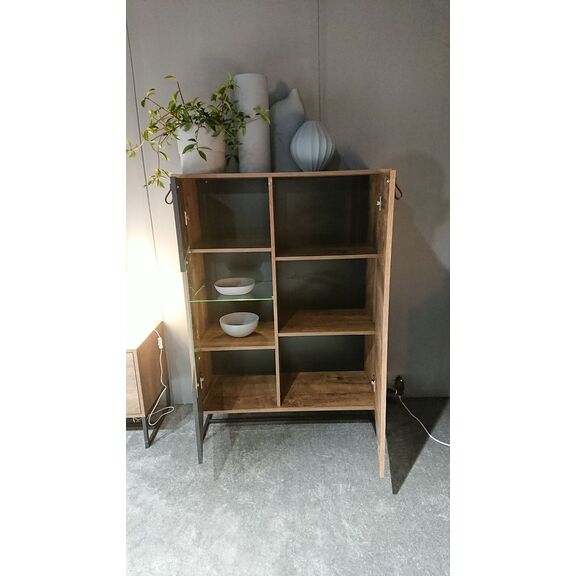 Βιτρίνα Dark Χρώμα Βελανιδιά+black Stone 93x133x39cm
