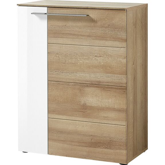 Παπουτσοθήκη Duett  Φυσικό Riviera+λευκό High Gloss 70x90x38cm