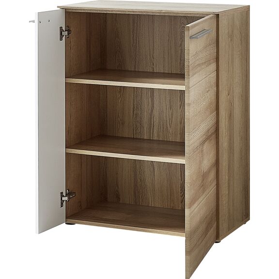 Παπουτσοθήκη Duett  Φυσικό Riviera+λευκό High Gloss 70x90x38cm