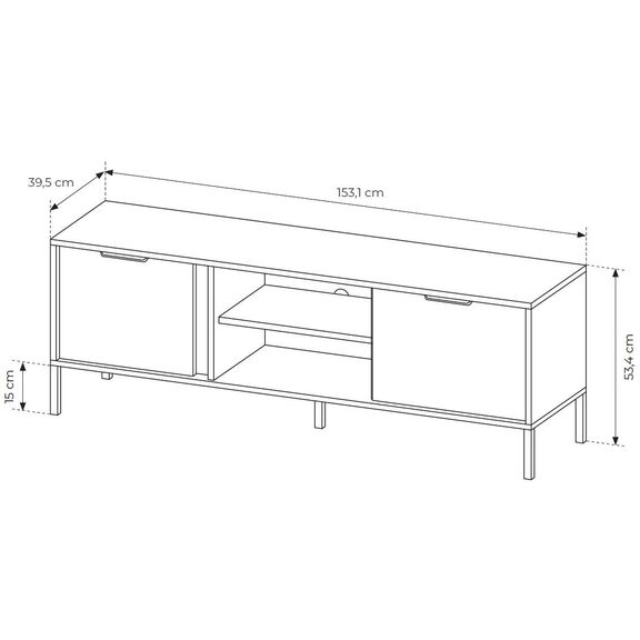 Έπιπλο Τηλεόρασης Lars Ανθρακί 153x54x40cm