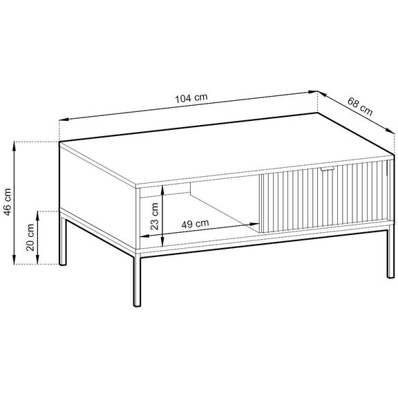 Τραπεζάκι Nova Λευκό Μ104xπ68xυ46cm