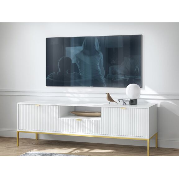 Έπιπλο Τηλεόρασης Nova Λευκό+χρυσό 154x39x56cm