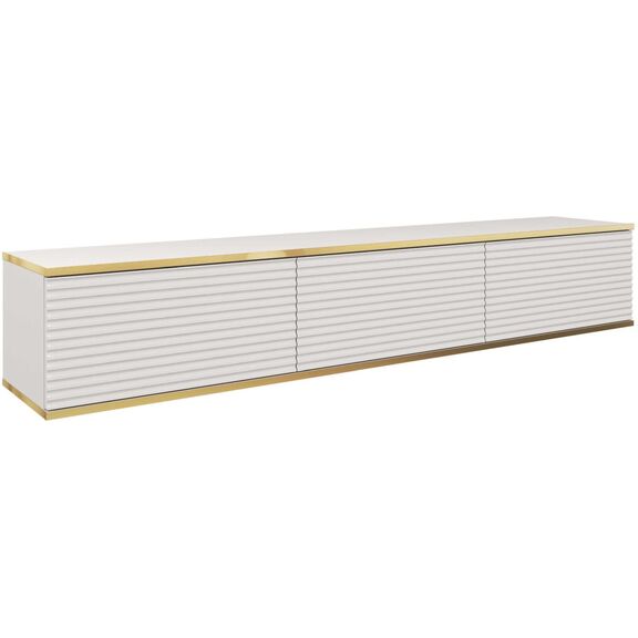 Κρεμαστό Έπιπλο Τηλεόρασης Oro_mdf Λευκό 175x30x32cm
