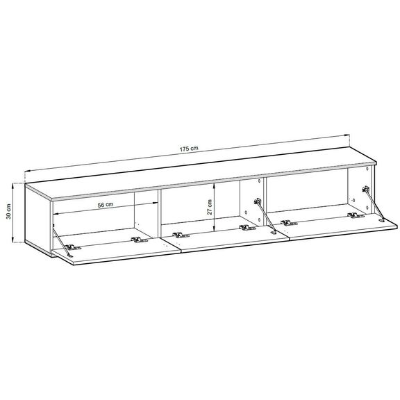 Κρεμαστό Έπιπλο Τηλεόρασης oro Λευκό 175x30x32cm