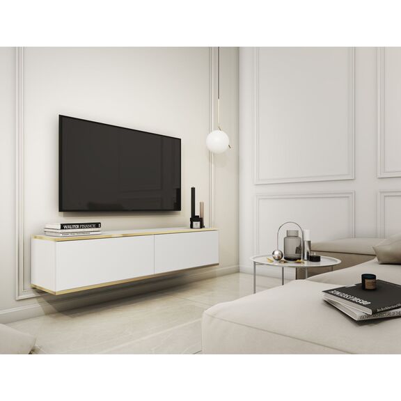 Κρεμαστό Έπιπλο Τηλεόρασης oro Λευκό 135x30x32cm