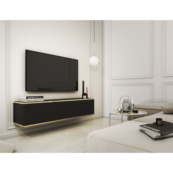 Κρεμαστό Έπιπλο Τηλεόρασης Oro_mdf Ανθρακί 135x30x32cm