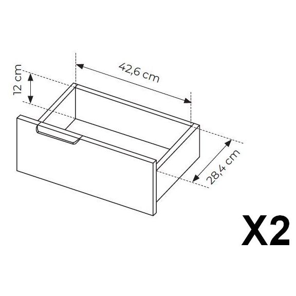 Τραπεζάκι Rave με Συρτάρια Μπεζ+φυσικό Viking 97x45x60cm