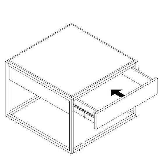 Τραπεζάκι Enjoy με Συρτάρι Χρώμα Φυσικό Artisan+μαύρο 60x42x60cm