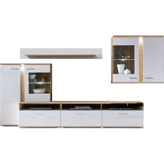 Σύνθεση Spurt 340x54x197cm Φυσικό Golden Craft+ Σαμπανί