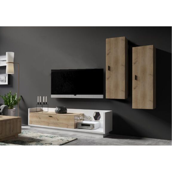 Σύνθεση Talina_ec Λευκό+kingstone oak 270x175x48cm