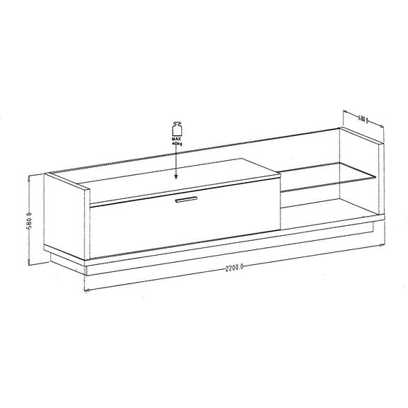 Σύνθεση Talina_ec_1 Λευκό+kingstone oak 240x175x48cm