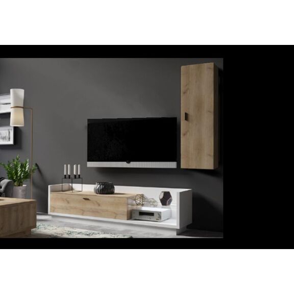 Σύνθεση Talina_ec_1 Λευκό+kingstone oak 240x175x48cm