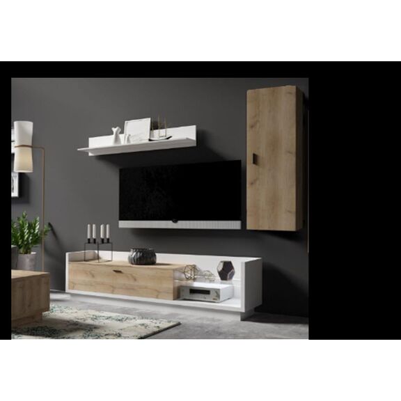 Σύνθεση Talina_ec Λευκό+kingstone oak 240x175x48cm