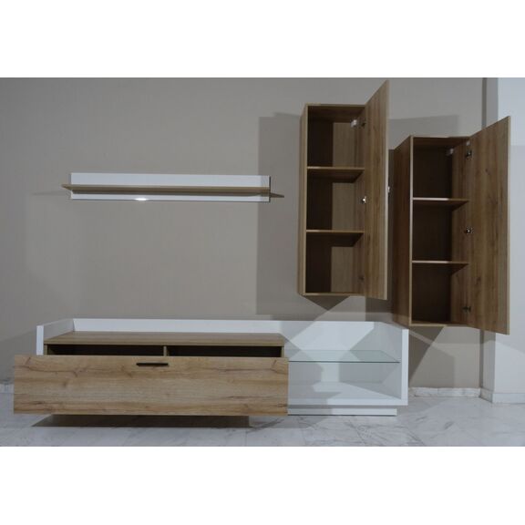 Σύνθεση Talina Λευκό+kingstone oak 270x175x48cm