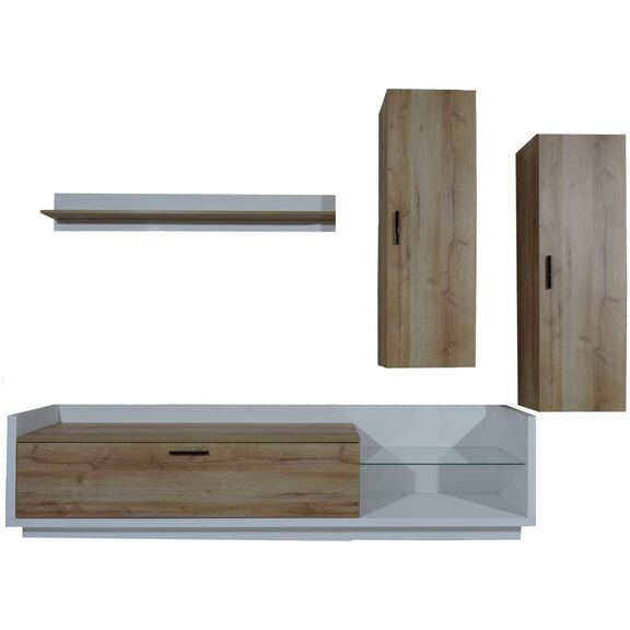 Σύνθεση Talina Λευκό+kingstone oak 270x175x48cm