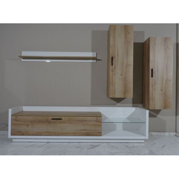 Σύνθεση Talina Λευκό+kingstone oak 270x175x48cm