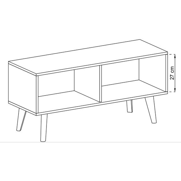 Έπιπλο Τηλεόρασης Nordi Λευκό+higloss Λευκό+riviera 107x50x40cm