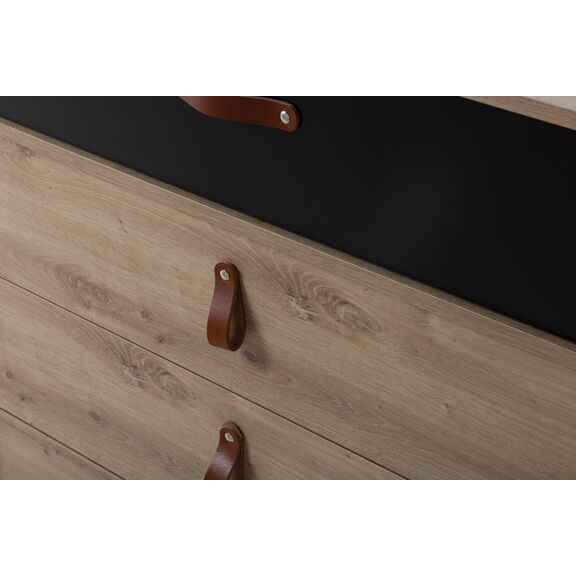 Arthus Συρταριέρα με 3 Συρτάρια Δρυς Artisan/μαύρο 85x41x68εκ.